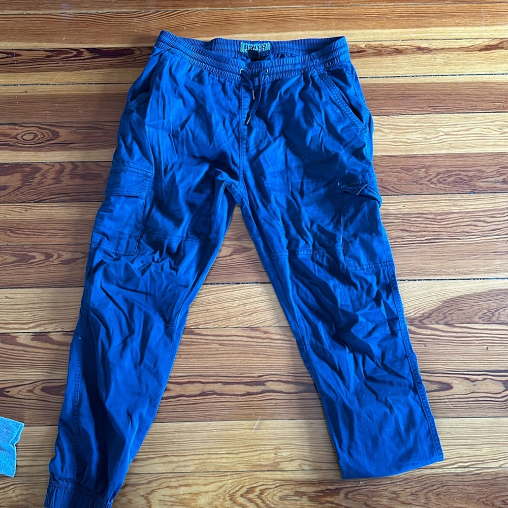 Iron coat, navy blue, cargo joggers